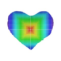 Square Rainbow Pattern Box Standard 16  Premium Flano Heart Shape Cushions by BangZart
