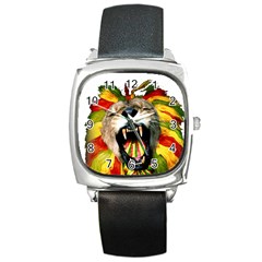 Reggae Lion Square Metal Watch by BangZart