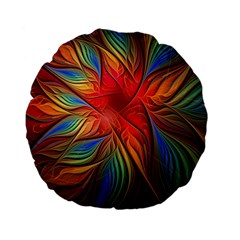 Vintage Colors Flower Petals Spiral Abstract Standard 15  Premium Flano Round Cushions by BangZart