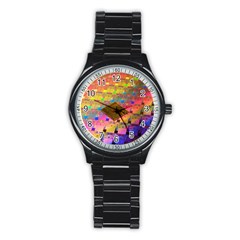 Technology Circuit Pentium Die Stainless Steel Round Watch by BangZart