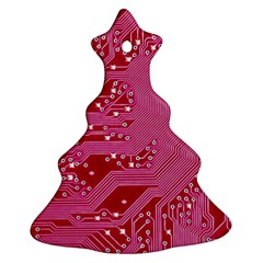 Pink Circuit Pattern Ornament (christmas Tree)  by BangZart