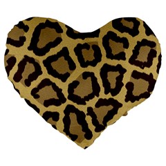 Leopard Large 19  Premium Heart Shape Cushions by BangZart
