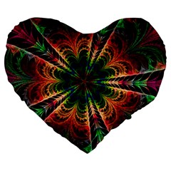 Kaleidoscope Patterns Colors Large 19  Premium Heart Shape Cushions by BangZart