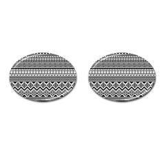 Aztec Pattern Design Cufflinks (oval) by BangZart