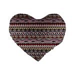 Aztec Pattern Art Standard 16  Premium Flano Heart Shape Cushions Front