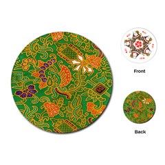 Art Batik The Traditional Fabric Playing Cards (round)  by BangZart