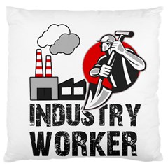 Industry Worker  Large Cushion Case (two Sides) by Valentinaart