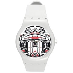 Ethnic Traditional Art Round Plastic Sport Watch (m) by BangZart