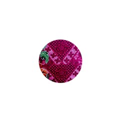 Pink Batik Cloth Fabric 1  Mini Buttons by BangZart