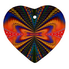 Casanova Abstract Art Colors Cool Druffix Flower Freaky Trippy Heart Ornament (two Sides) by BangZart