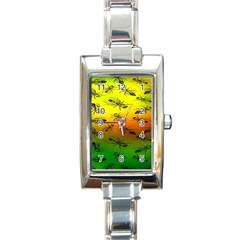 Insect Pattern Rectangle Italian Charm Watch by BangZart