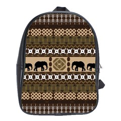 Elephant African Vector Pattern School Bags (xl)  by BangZart