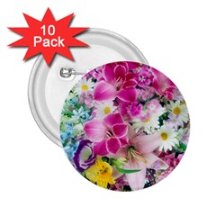 Colorful Flowers Patterns 2 25  Buttons (10 Pack)  by BangZart