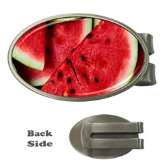 Fresh Watermelon Slices Texture Money Clips (oval)  by BangZart
