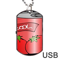 Beverage Can Drink Juice Tomato Dog Tag Usb Flash (one Side) by Nexatart