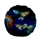 Marine Fishes Standard 15  Premium Flano Round Cushions Front