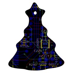 Technology Circuit Board Layout Christmas Tree Ornament (two Sides) by BangZart