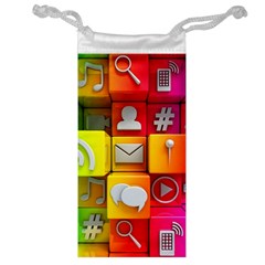 Colorful 3d Social Media Jewelry Bag by BangZart
