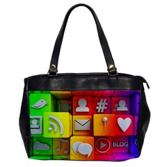 Colorful 3d Social Media Office Handbags by BangZart