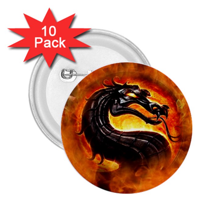 Dragon And Fire 2.25  Buttons (10 pack) 