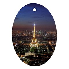 Paris At Night Oval Ornament (two Sides) by BangZart