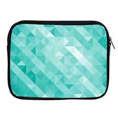 Bright Blue Turquoise Polygonal Background Apple Ipad 2/3/4 Zipper Cases by TastefulDesigns