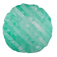 Bright Green Turquoise Geometric Background Large 18  Premium Round Cushions by TastefulDesigns
