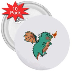 Baby Dragon - Cowcow 3  Button (10 Pack) by ShiroSan