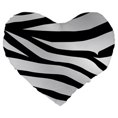 White Tiger Skin Large 19  Premium Heart Shape Cushions by BangZart
