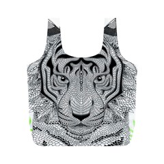 Tiger Head Full Print Recycle Bags (m)  by BangZart