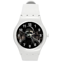 Gangsta Raccoon  Round Plastic Sport Watch (m) by Valentinaart