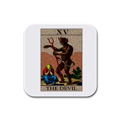 The Devil - Tarot Rubber Square Coaster (4 Pack)  by Valentinaart