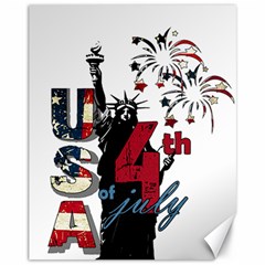 4th Of July Independence Day Canvas 11  X 14   by Valentinaart