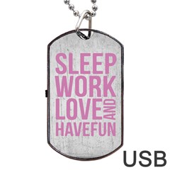 Grunge Style Motivational Quote Poster Dog Tag Usb Flash (two Sides) by dflcprints