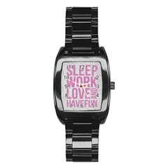 Grunge Style Motivational Quote Poster Stainless Steel Barrel Watch by dflcprints