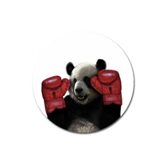 Boxing Panda  Magnet 3  (round) by Valentinaart