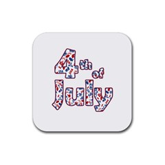 4th Of July Independence Day Rubber Coaster (square)  by Valentinaart