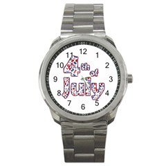 4th Of July Independence Day Sport Metal Watch by Valentinaart