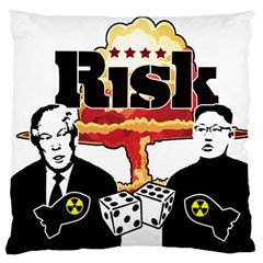 Nuclear Explosion Trump And Kim Jong Large Flano Cushion Case (one Side) by Valentinaart