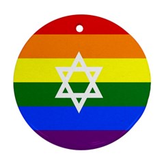 Gay Pride Israel Flag Round Ornament (two Sides) by Valentinaart