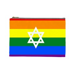Gay Pride Israel Flag Cosmetic Bag (large)  by Valentinaart