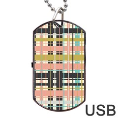 Plaid Pattern Dog Tag Usb Flash (one Side) by linceazul