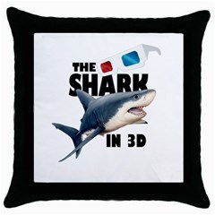 The Shark Movie Throw Pillow Case (black) by Valentinaart