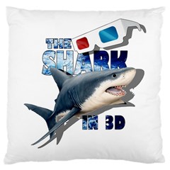 The Shark Movie Large Flano Cushion Case (one Side) by Valentinaart