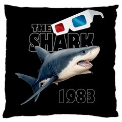 The Shark Movie Large Cushion Case (one Side) by Valentinaart