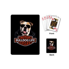 Bulldog Biker Playing Cards (mini)  by Valentinaart