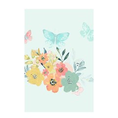 Watercolor Floral Blue Cute Butterfly Illustration Shower Curtain 48  X 72  (small)  by paulaoliveiradesign