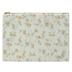 Floral Paper Pink Girly Cute Pattern  Cosmetic Bag (xxl)  by paulaoliveiradesign