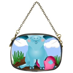 Pig Animal Love Chain Purses (one Side)  by Nexatart