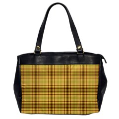 Plaid Yellow Fabric Texture Pattern Office Handbags by paulaoliveiradesign